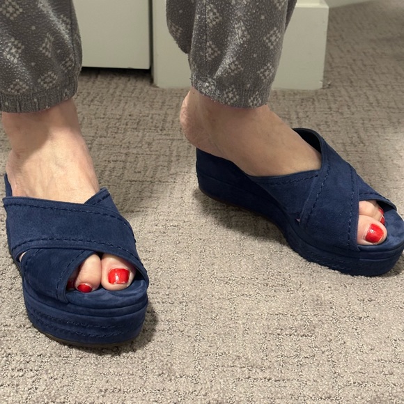 Idore blue wedge sandals - Picture 4 of 11